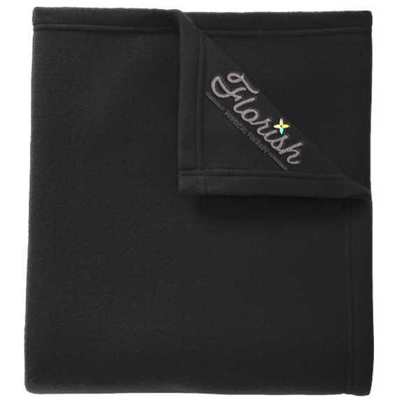 Black - Port Authority Core Custom Fleece Blanket 