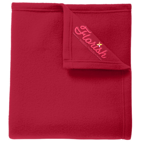 Rich Red - Port Authority Core Custom Fleece Blanket 