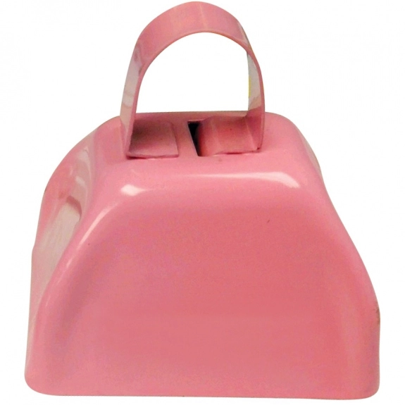 Pink Colored Metal Logo Cow Bell - 3"