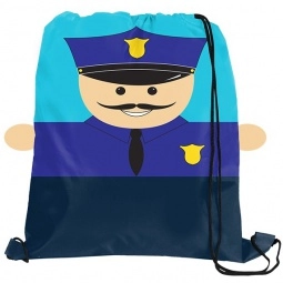 Hometown Helpers Custom Drawstring Backpack - Policeman