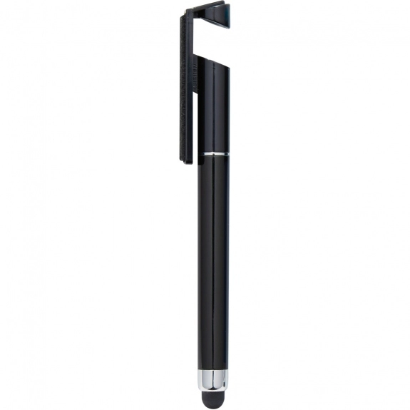 Black Multi-function Stylus Custom Pens w/ Stand & Screen Cleaner