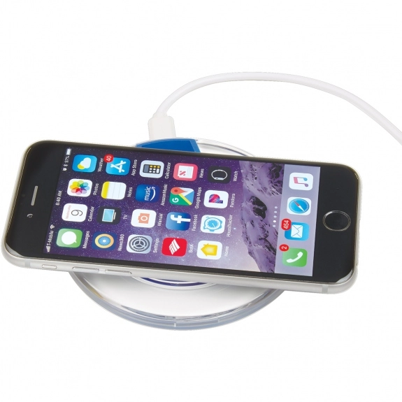 In Use - Qi Certified Wireless Light Up Custom Phone Charging Pad
