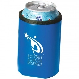 Blue Deluxe Collapsible Promotional Can Cooler Sleeve
