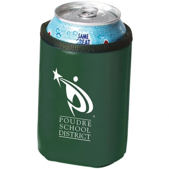 Green Deluxe Collapsible Promotional Can Cooler Sleeve
