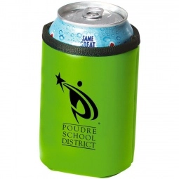Lime Green Deluxe Collapsible Promotional Can Cooler Sleeve