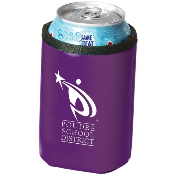 Purple Deluxe Collapsible Promotional Can Cooler Sleeve