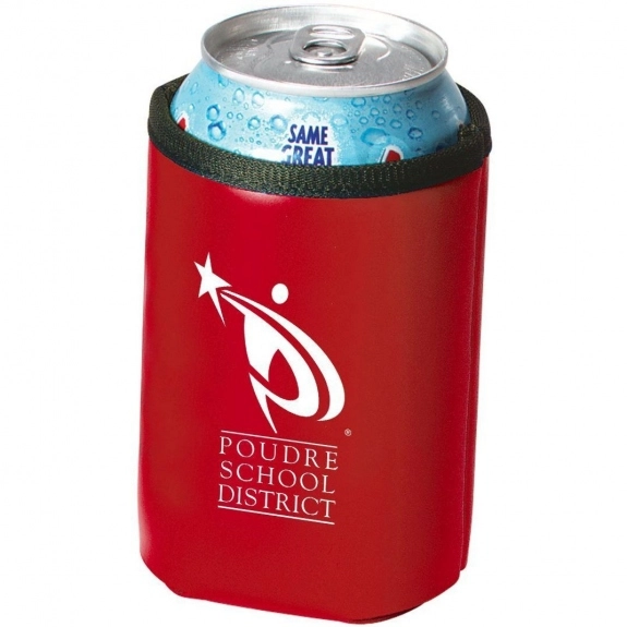 Red Deluxe Collapsible Promotional Can Cooler Sleeve