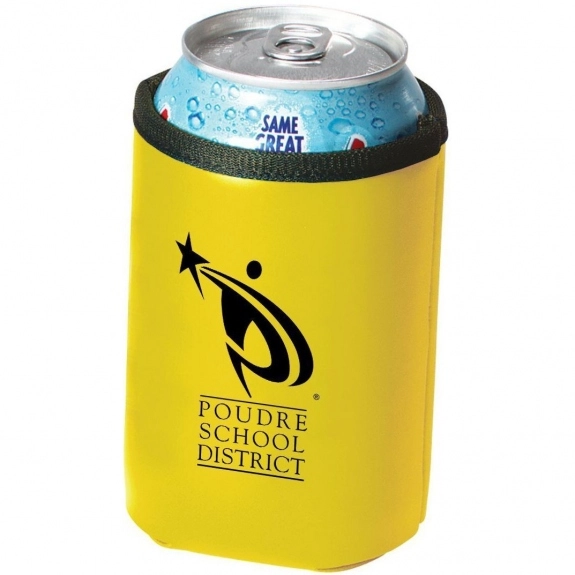 Yellow Deluxe Collapsible Promotional Can Cooler Sleeve