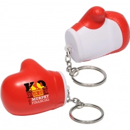  Red/White Boxing Glove Shaped Custom Keychain Stress Ball