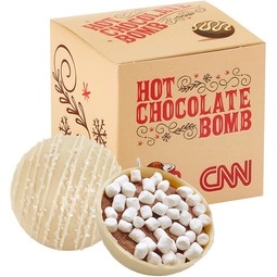 White Choc Crystal Full Color Custom Hot Chocolate Bomb - Gift Box