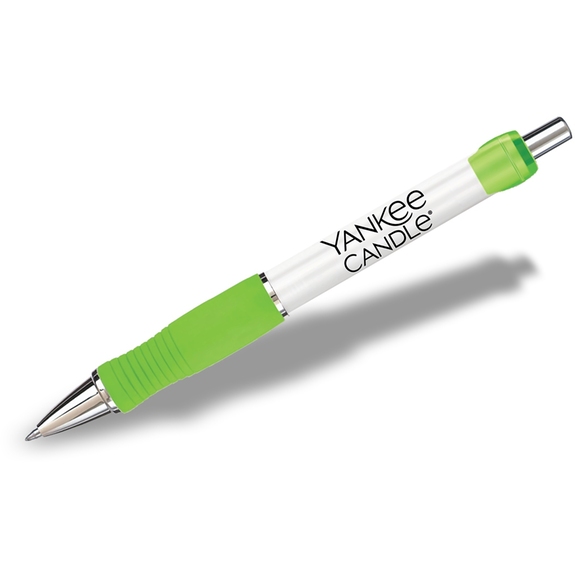 Lime Green Paper Mate Breeze Ballpoint Promotional Pen - White Barrel