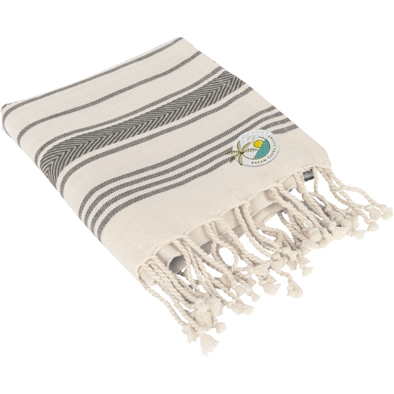 Black - Bungalow Custom Embroidered Beach Towel - 36" x 72"