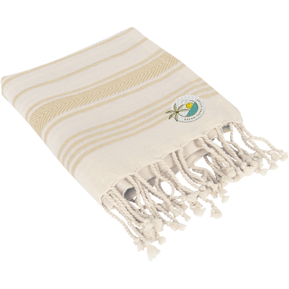 Tan - Bungalow Custom Embroidered Beach Towel - 36" x 72"