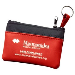 Red - Single Pocket Zippered Custom Coin Pouch
