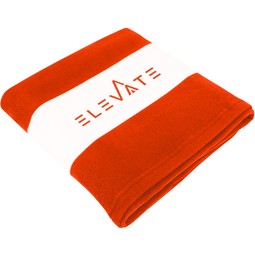Orange - Striped Microfiber Promotional Beach Towel - 27.5" x 55"