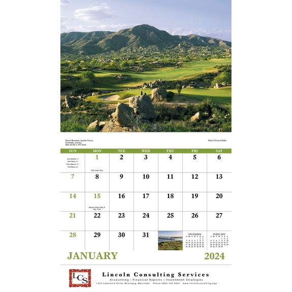 Inside - Fairways & Greens - 13 Month Appointment Custom Calendar
