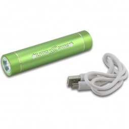 Light Green Power Bank Custom Charger w/Flashlight