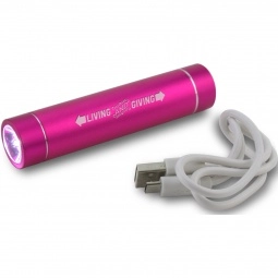 Hot Pink Power Bank Custom Charger w/Flashlight
