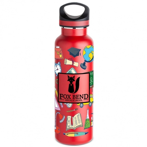 Red Full Color Basecamp Tundra Custom Water Bottles - 20 oz.