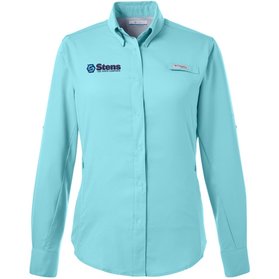 Clear Blue - Columbia Tamiami&#153; II Custom Long-Sleeve Shirt - Women's