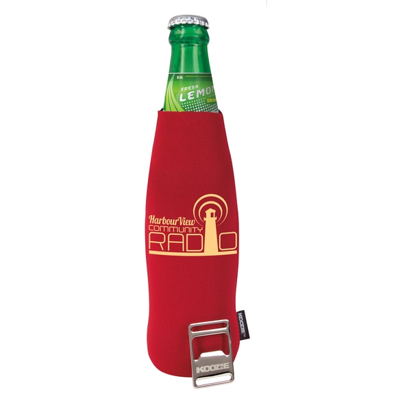 Red - KOOZIE&#174; Custom Bottle Cooler w/ Removable Bottle Opener