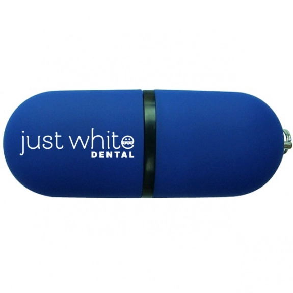 Blue Oval Pill Logo Flash Drive - 2GB