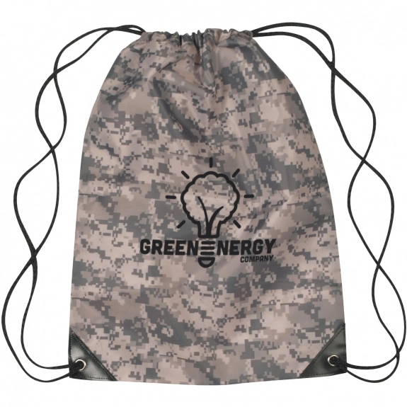 Digital Camouflage Custom Drawstring Bag