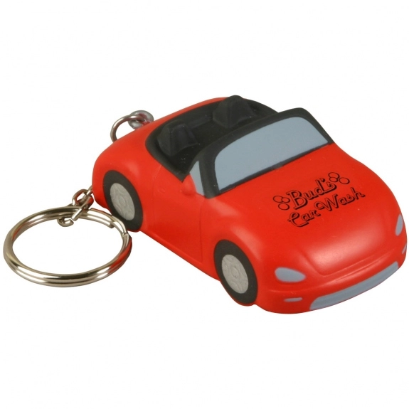Red Convertible Car Shaped Custom Keychain Stress Ball
