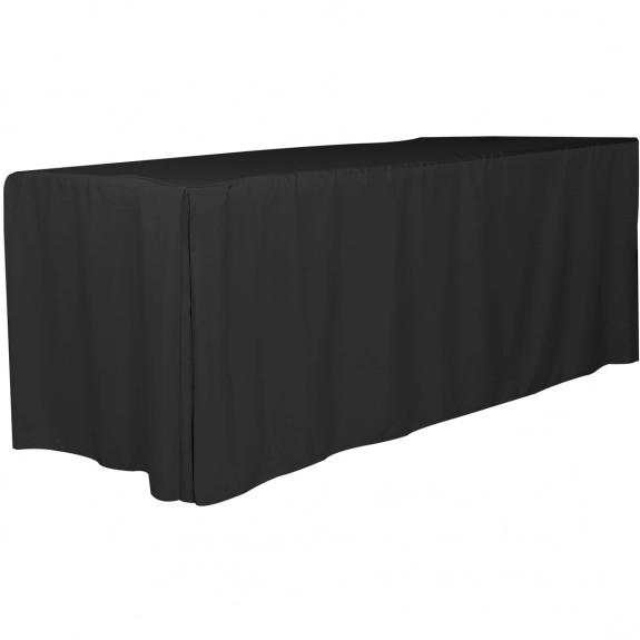 Black 4-Sided Fitted Custom Table Cover - 6 ft. 