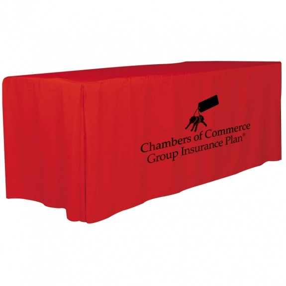 Red 4-Sided Fitted Custom Table Cover - 6 ft. 