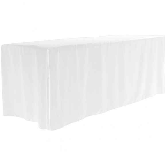 White 4-Sided Fitted Custom Table Cover - 6 ft. 
