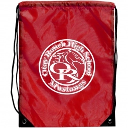 Red Barato Custom Drawstring Backpack - 13.5"w x 17.75"h