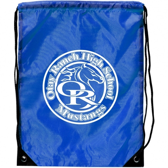 Blue Barato Custom Drawstring Backpack - 13.5"w x 17.75"h