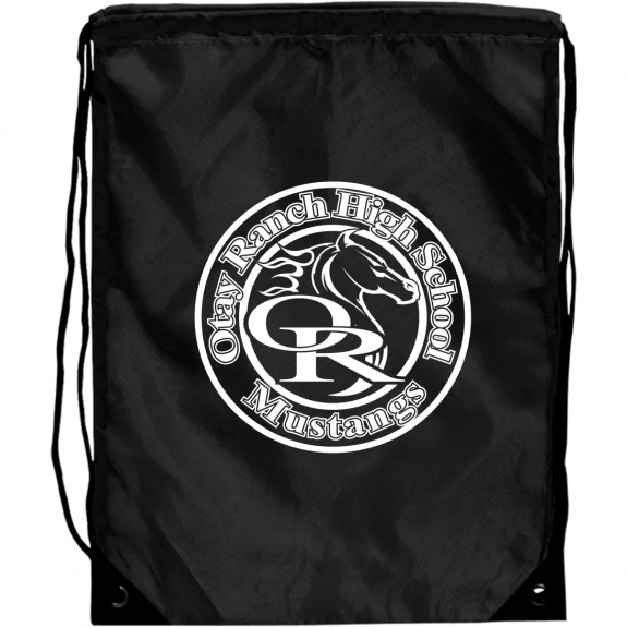 Black Barato Custom Drawstring Backpack - 13.5"w x 17.75"h
