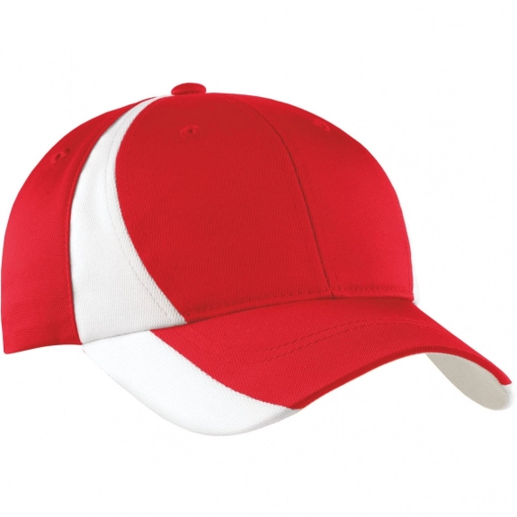True Red/White Sport-Tek Dry Zone Colorblock Structured Custom Cap