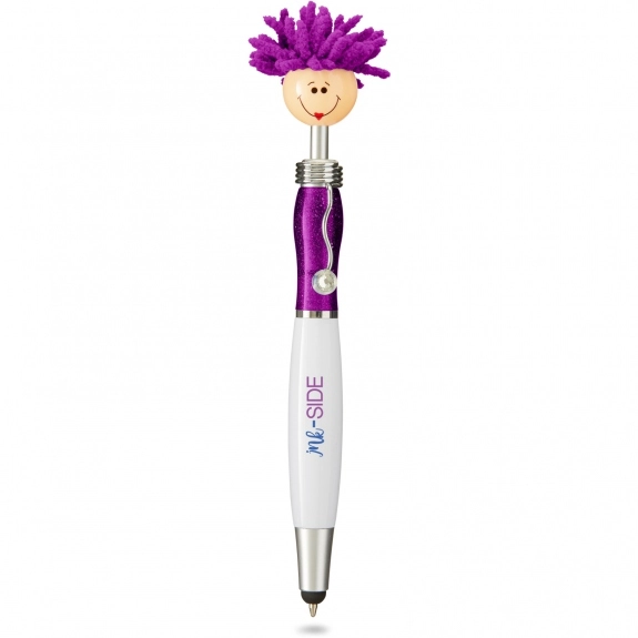 Purple Miss MopTopper Custom Stylus Pen w/ Screen Cleaner