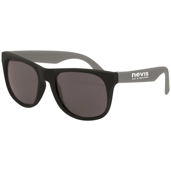 Gray Rubberized Black Frame Custom Sunglasses