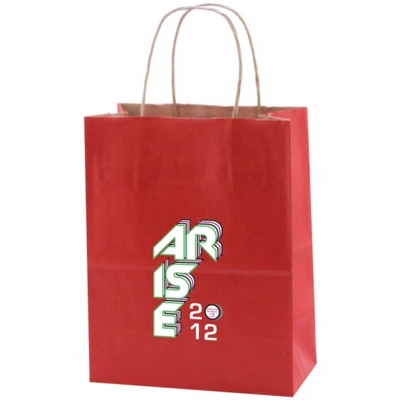 Really Red Tinted Kraft Finish Promotional Shopping Bag