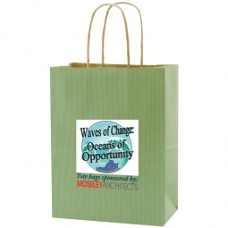 Sage Tinted Kraft Finish Promotional Shopping Bag
