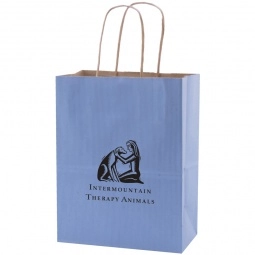 French Count Blue Tinted Kraft Finish Promotional Shopping Bag