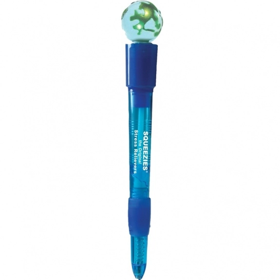 Blue Earth Shaped Light-Up Ballpoint Custom Pen