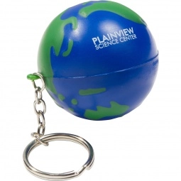  Blue/Green Earth Shaped Custom Keychain Stress Ball