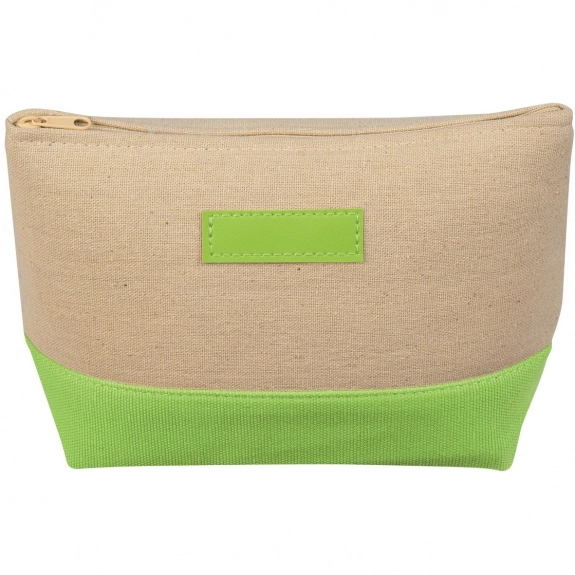 Lime Green Natural Fiber Custom Makeup Bags
