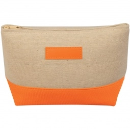Orange Natural Fiber Custom Makeup Bags
