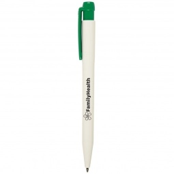 White / Green - iProtect Antibacterial Promotional Click Pen