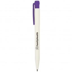 White / Purple - iProtect Antibacterial Promotional Click Pen