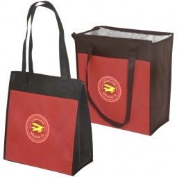 Red Non-Woven Insulated Promotional Grocery Tote 