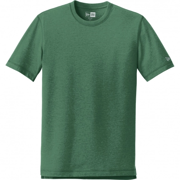 Dark Green Heather - New Era Sueded Cotton Custom Crew T-Shirt - Men's
