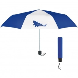 Royal White Telescopic Promotional Umbrellas - 42"
