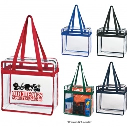 Group Clear Zippered Promotional Tote Bag